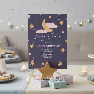 Twinkle Little Star Mond & Sterne Babyparty Einladung