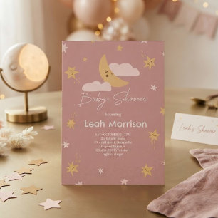 Twinkle Little Star Mond & Sterne Babyparty Einladung
