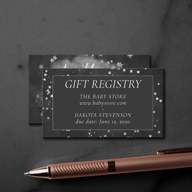 Twinkle Little Star | Monochrome Duschregister Begleitkarte (Von Creator hochgeladen)