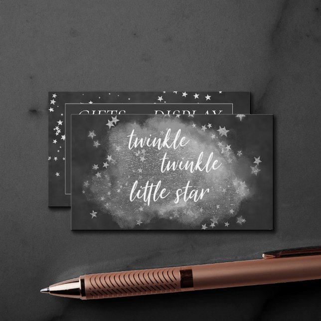 Twinkle Little Star | Monochrome graue Giftdarstel Begleitkarte (Von Creator hochgeladen)