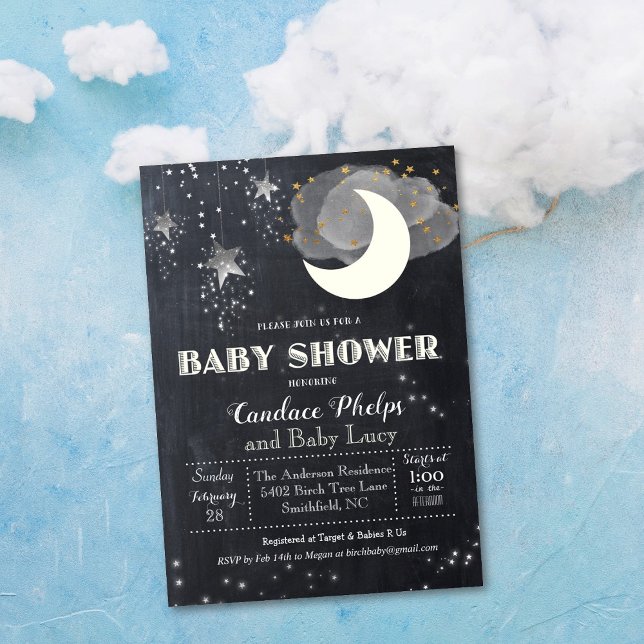Twinkle Little Star Moon Kinderdusche Einladung (Von Creator hochgeladen)