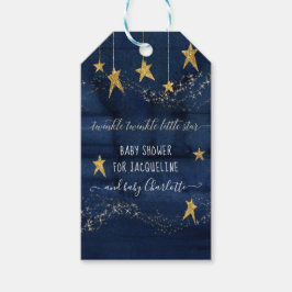 Twinkle Little Star Navy Blue Gold Baby Boy Dusche Geschenkanhänger