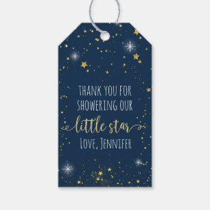 Twinkle Little Star Navy & Gold Baby Dusche Geschenkanhänger