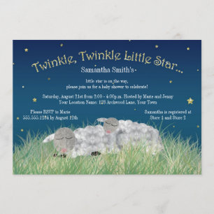 Twinkle Little Star Niedliche Schafsdusche Einladung