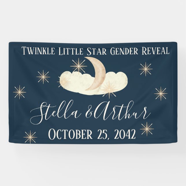 Twinkle Little Star Party Signs - Celestial Gender Banner (Horizontal)