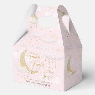 Twinkle Little Star Pastel Pink 1. Geburtstag Geschenkschachtel