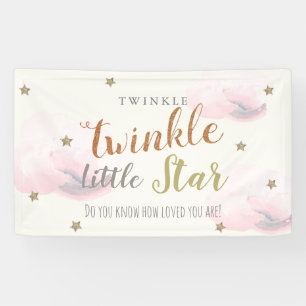 Twinkle Little Star Pink Baby Duschbanner Banner
