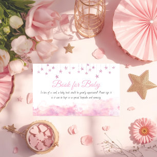 Twinkle Little Star Pink Baby Shower Buchanfrage Begleitkarte