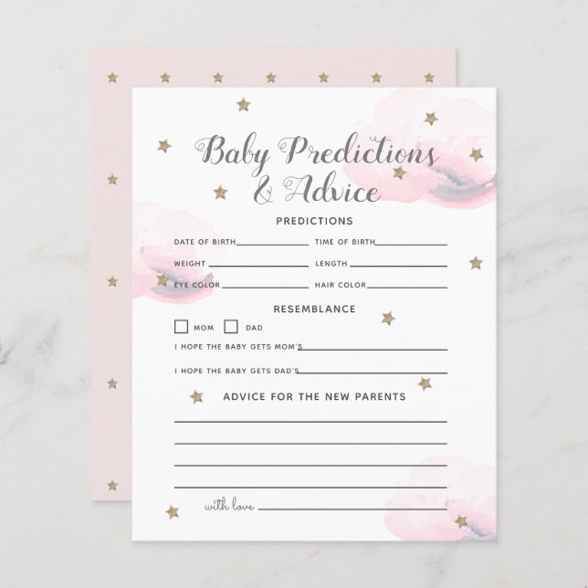 Twinkle Little Star Pink Baby Vorhersagen & Ratsch (Vorne/Hinten)