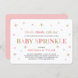 Twinkle Little Star Pink & Gold Baby Sprinkle Einladung