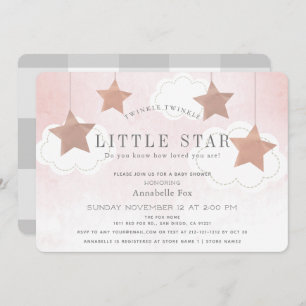 Twinkle Little Star Pink Kinderdusche Einladung