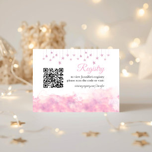 Twinkle Little Star Pink Mädchen Baby Shower Gesch Begleitkarte