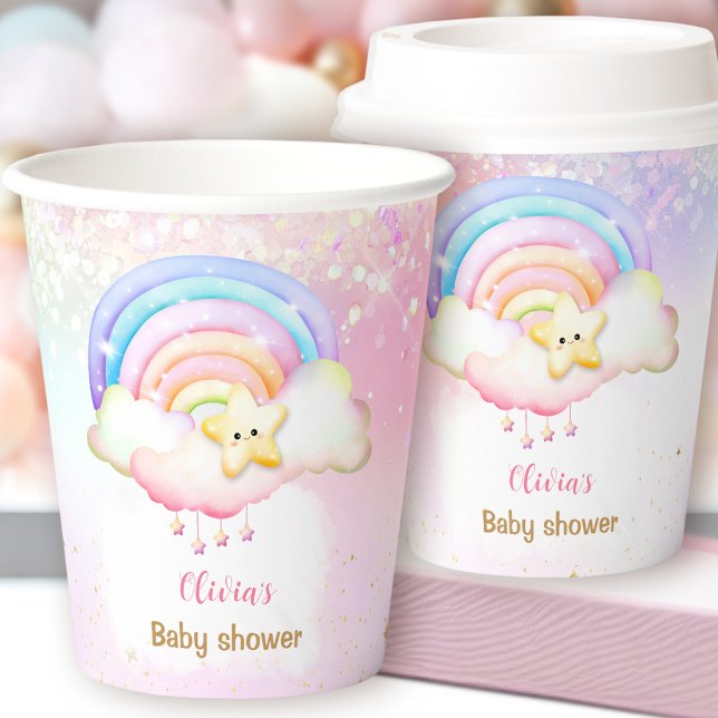 Twinkle Little Star Rainbow Baby Dusche Pappbecher (Twinkle Little Star Rainbow Baby Shower Paper Cups)