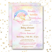 Twinkle Little Star Rainbow Girl Baby Shower