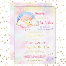 Twinkle Little Star Rainbow Girl Baby Shower