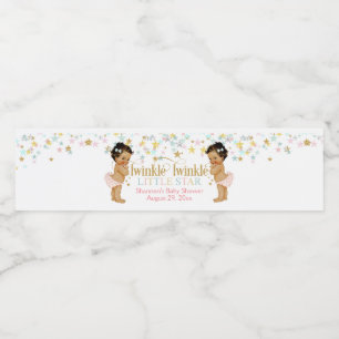 Twinkle Little Star Twin Girls Wasserflaschenetikett