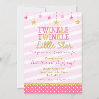 Twinkle Little Star zum Geburtstag Einladung