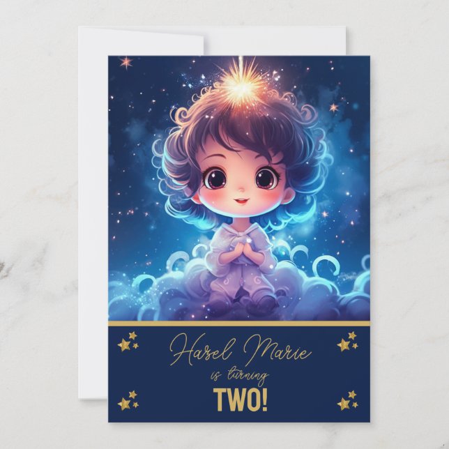 Twinkle Little Starry Princess Girl Birthday Einladung (Vorderseite)