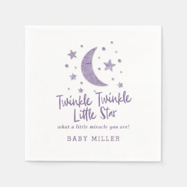 Twinkle Little Stars Lavender Baby Dusche Serviette