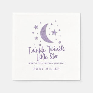 Twinkle Little Stars Lavender Baby Dusche Serviette