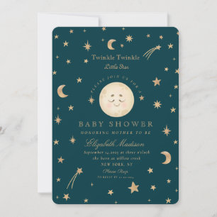 Twinkle Little Stars Niedlich Moon Babydusche Einladung