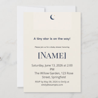Twinkle Minimal Baby Shower, Editierbar Einladung