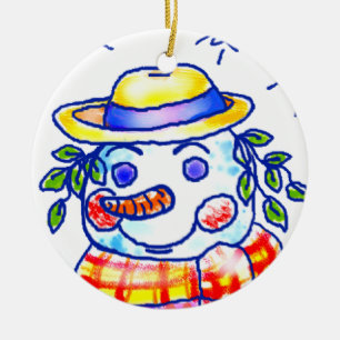 Twinkle Schneemann benutzerdefinierter Name Keramikornament