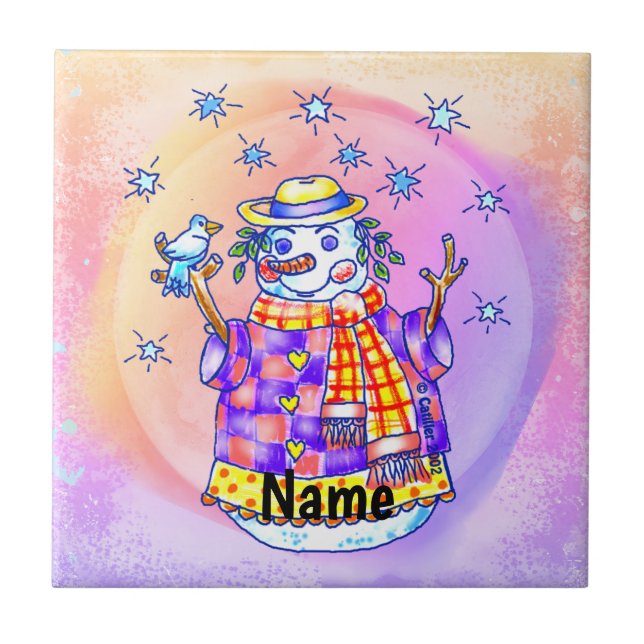 Twinkle Schneemann  Fliese (Vorderseite)