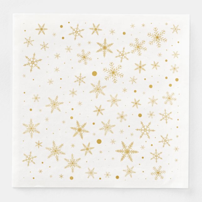 Twinkle Snowflake 3 -Gold & White- Serviette (Vorderseite)