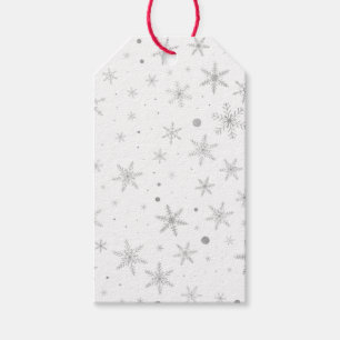 Twinkle Snowflake - Silver Gray & White- Geschenkanhänger