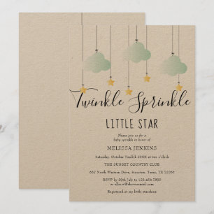 Twinkle Sprinkle Baby Shower Rustikal Boho Einladung