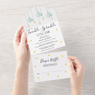 Twinkle Sprinkle Geschlechtsneutrale Babyparty All In One Einladung