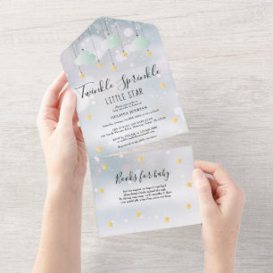 Twinkle Sprinkle Geschlechtsneutrale Winter-Baby-P All In One Einladung