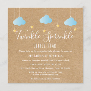 Twinkle Sprinkle Kleiner Stern Baby Shower Rustika Einladung