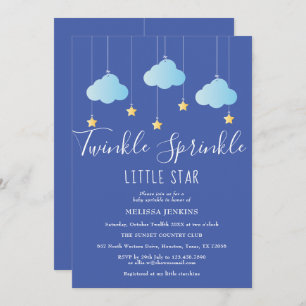 Twinkle Sprinkle Little Star Baby Dusche Blau Einladung