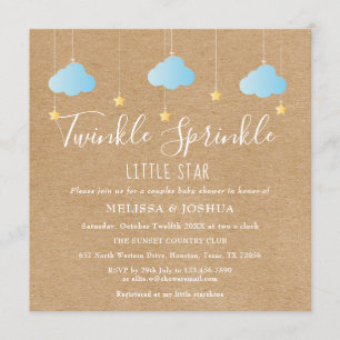 Twinkle Sprinkle Little Star Baby Dusche Rustikal Einladung