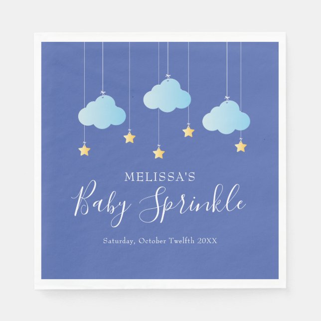 Twinkle Sprinkle Little Star Baby Sprinkle Blue Serviette (Vorderseite)