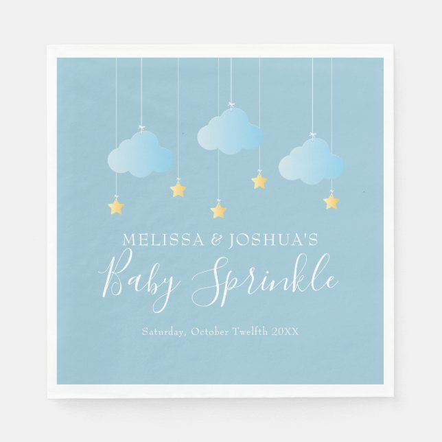 Twinkle Sprinkle Little Star Blue Baby Sprinkle Serviette (Vorderseite)