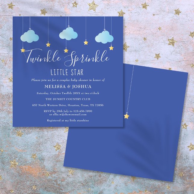 Twinkle Sprinkle Little Star Couples Baby Sprinkle Einladung (Twinkle Sprinkle Little Star Couples Baby Sprinkle Invitation)