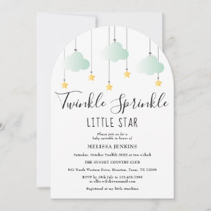 Twinkle Sprinkle Little Star Neutral Baby Dusche Einladung