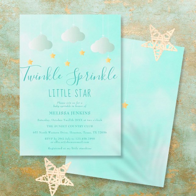 Twinkle Sprinkle Little Star Neutral Baby Dusche Einladung (Von Creator hochgeladen)