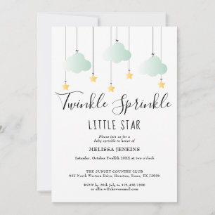 Twinkle Sprinkle Neutrale Alles-in-Einem-Baby-Part Einladung