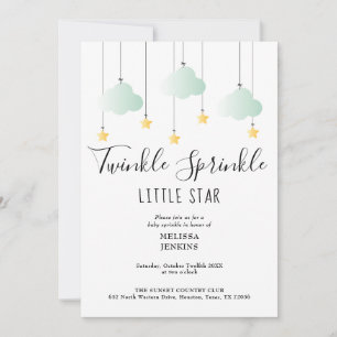 Twinkle Sprinkle Neutrale QR-Code-Baby-Party Einladung