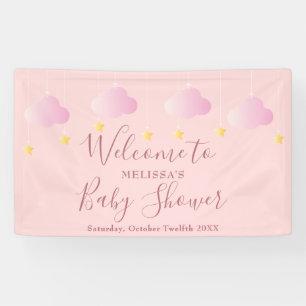 Twinkle Sprinkle Pink Baby Girl Dusche Empfang Banner