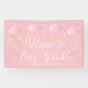 Twinkle Sprinkle Pink Baby Girl Dusche Empfang Banner