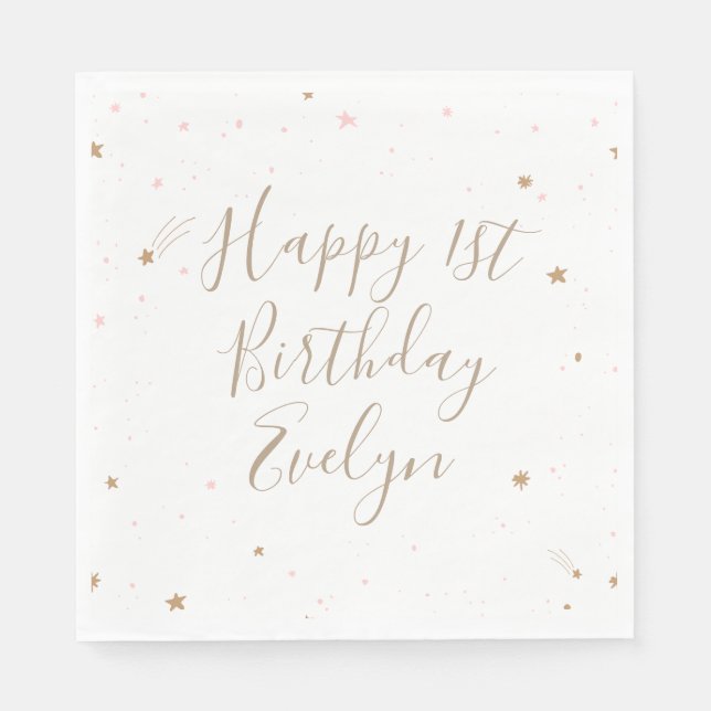 Twinkle Star 1. Geburtstag Serviette (Vorderseite)