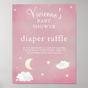Twinkle Star Blush Pink Babydusche Windelwindeln Poster