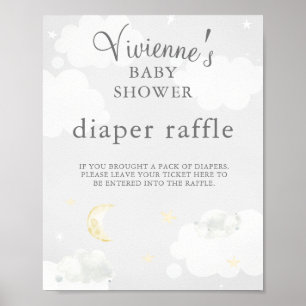 Twinkle Star Gray Baby Duwer Windel Raffle Poster