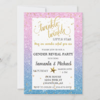 Twinkle Star Ombre Glitzer Gender Reveal Party