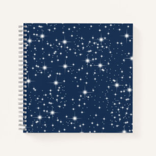 Twinkle Stars auf Navy Blue Notizbuch